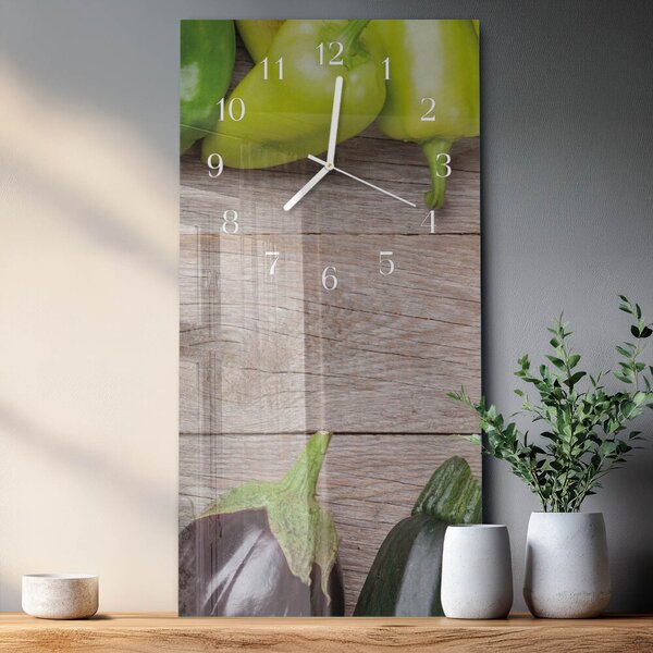 Skleněné hodiny vertikální Zeleninový stůl zsppb-30x60-00090494