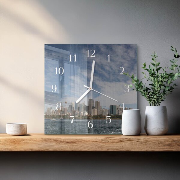 Skleněné hodiny Město zskb-30x30-00079187