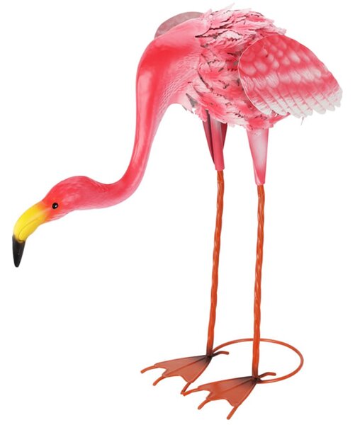 Zahradní kovová figurka Flamingo, sada 2ks, 65 cm, růžová
