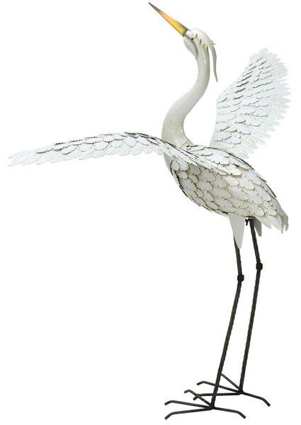 Zahradní kovová figurka Crane 3, 123 cm, vícebarevná