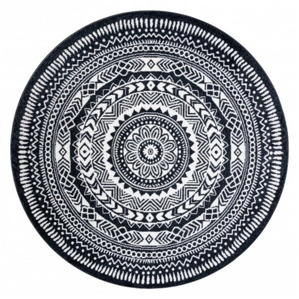 Kusový koberec Matto černý kruh 100cm