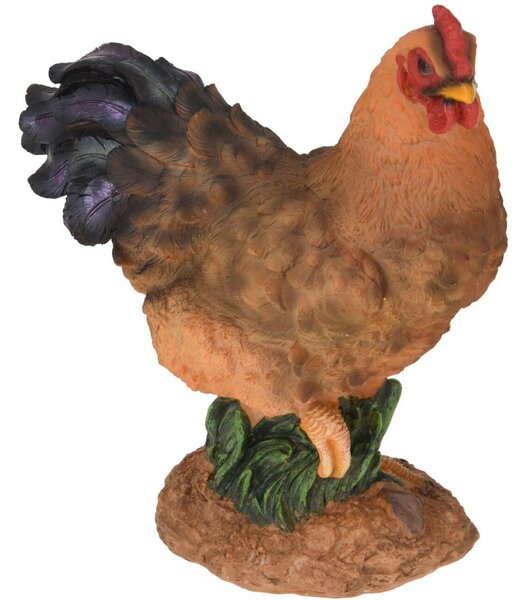 Zahradní figurka z polistone Hen, 27 cm, vícebarevná