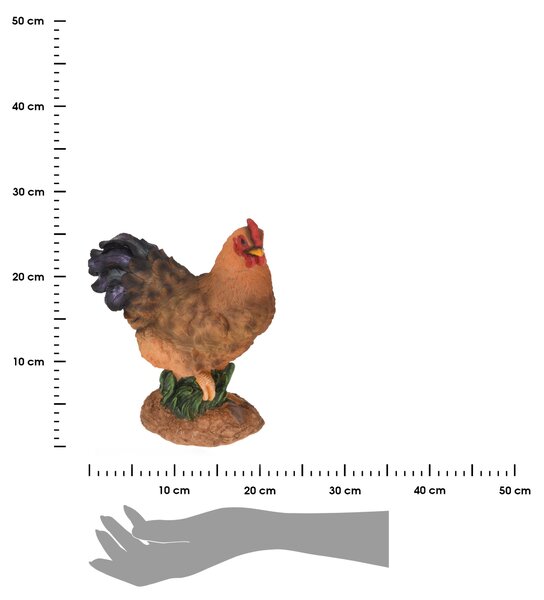 Zahradní figurka z polistone Hen, 27 cm, vícebarevná