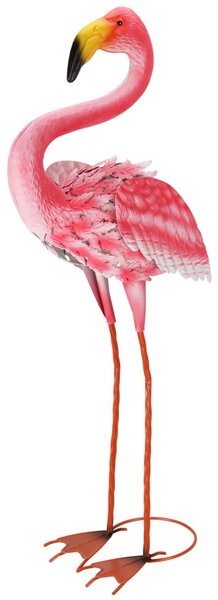 Zahradní kovová figurka Flamingo, sada 2ks, 65 cm, růžová