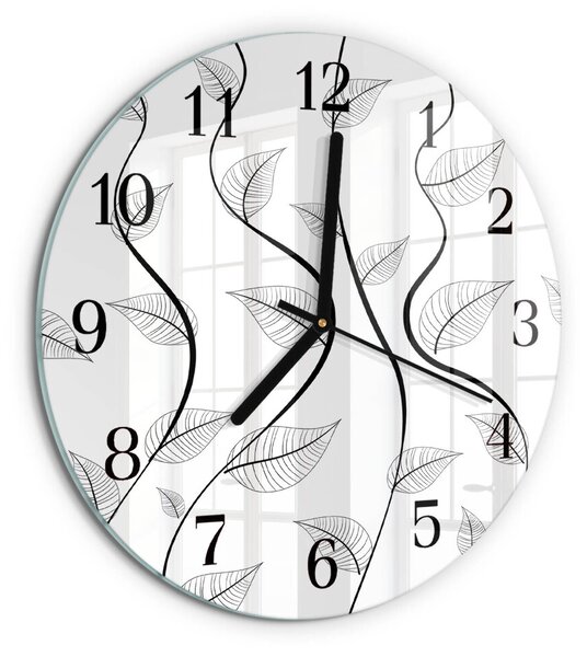 Skleněné nástěnné hodiny Umění listí zsoc-fi30-00171840