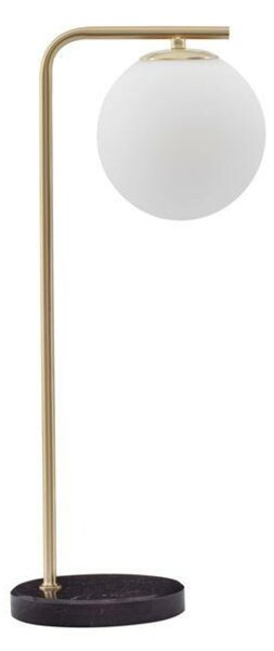 NOVA LUCE stolní lampa ALVAREZ saténový zlatý kov a černý mramor bílé opálové sklo E14 1x5W 230V bez žárovky IP20 9185361