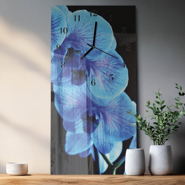 Skleněné hodiny vertikální Květ zsppc-30x60-00182118