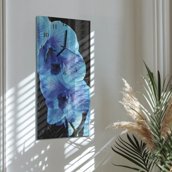 Skleněné hodiny vertikální Květ zsppc-30x60-00182118