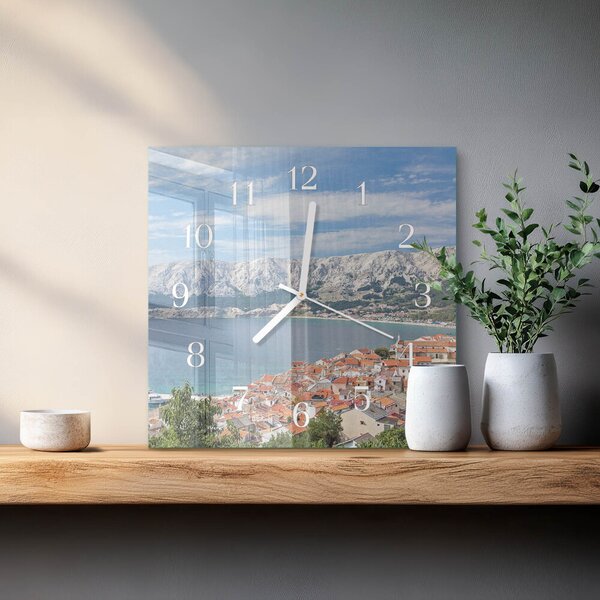 Skleněné hodiny Záliv zskb-30x30-00083928