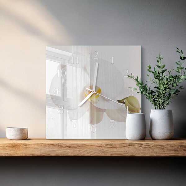 Skleněné hodiny Orchidej zskb-30x30-00084217