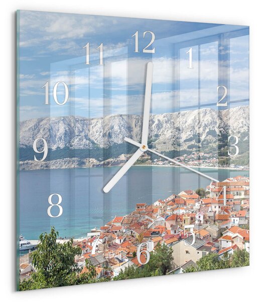 Skleněné hodiny Záliv zskb-30x30-00083928