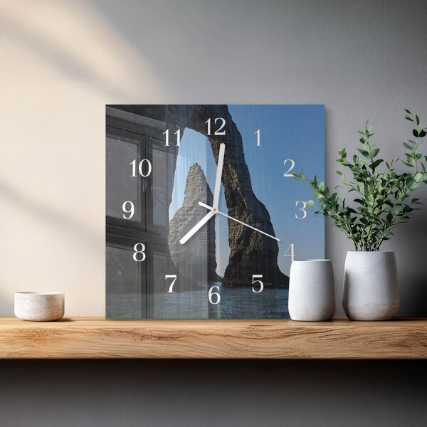 Skleněné hodiny Kámen zskb-30x30-00079255