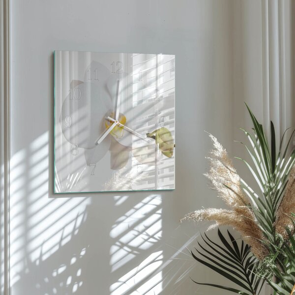Skleněné hodiny Orchidej zskb-30x30-00084217