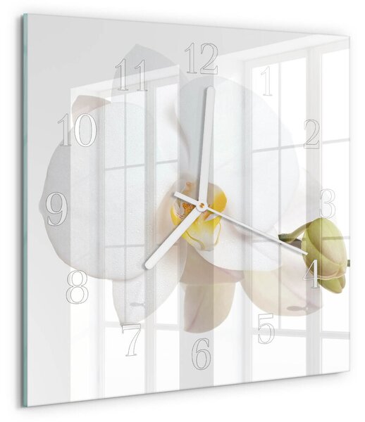 Skleněné hodiny Orchidej zskb-30x30-00084217