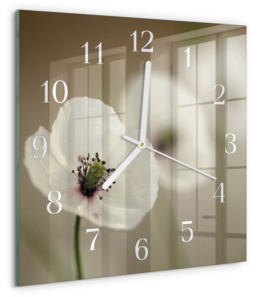 Skleněné hodiny Mák zskb-30x30-00083622