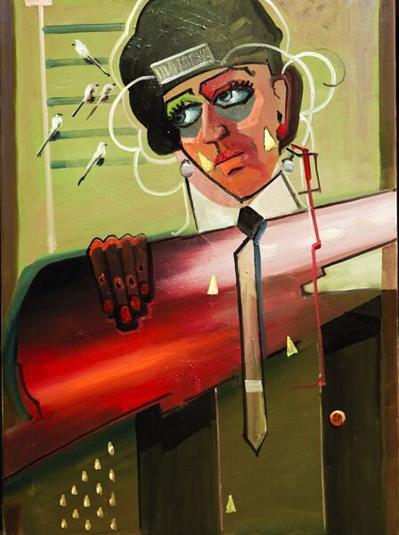 Ručně malovaný obraz od Pavel Filin - "s houslemi", rozměr: 55 x 75 cm