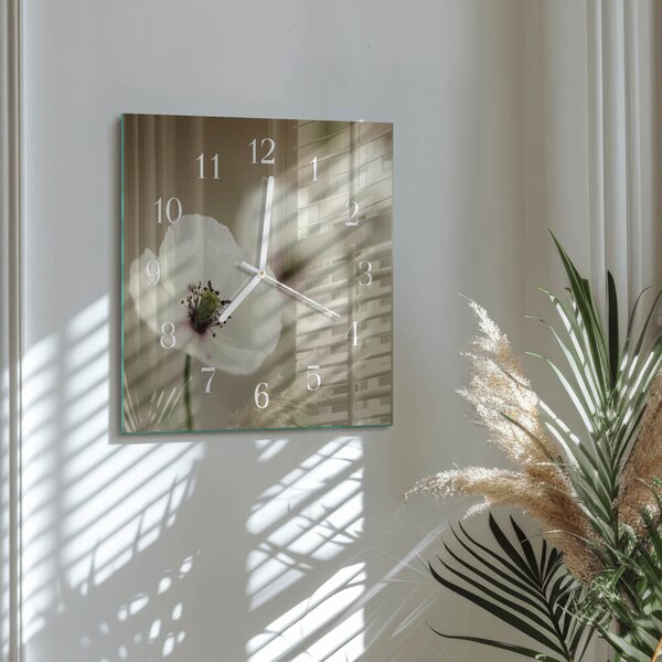 Skleněné hodiny Mák zskb-30x30-00083622