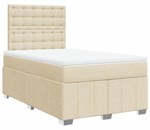 Box spring postel s matrací krémová 120x190 cm textil 3293926
