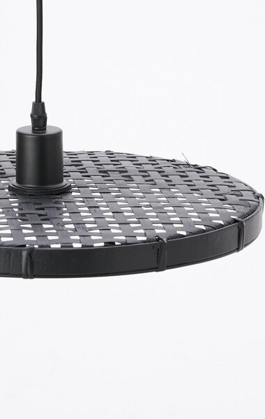 Černé ratanové světlo Paloma s výpletem - Ø 40*3cm / E27 - Light & Living