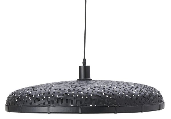 Černé ratanové světlo Paloma s výpletem - Ø 60*9cm / E27 - Light & Living
