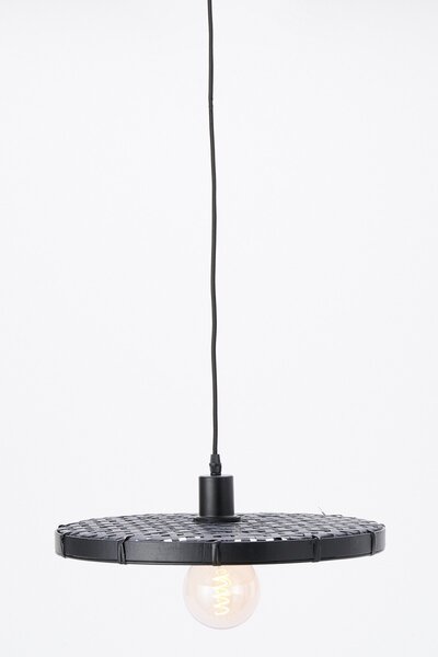 Černé ratanové světlo Paloma s výpletem - Ø 40*3cm / E27 - Light & Living