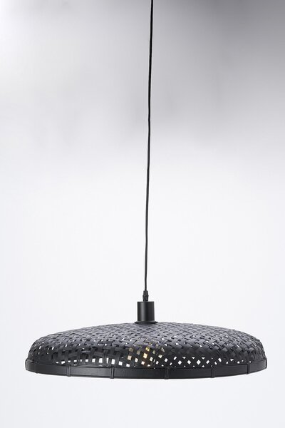 Černé ratanové světlo Paloma s výpletem - Ø 60*9cm / E27 - Light & Living