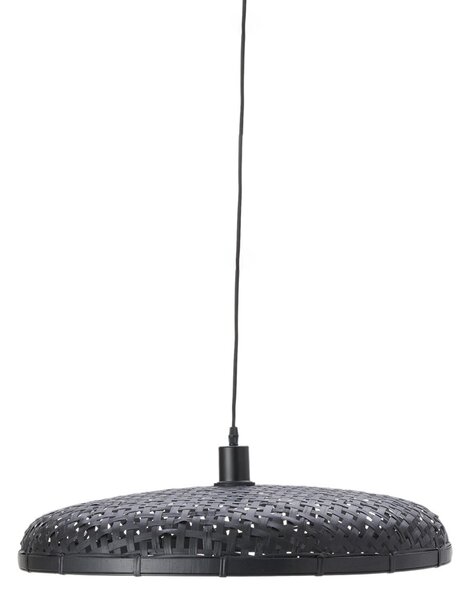 Černé ratanové světlo Paloma s výpletem - Ø 60*9cm / E27 - Light & Living