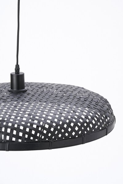 Černé ratanové světlo Paloma s výpletem - Ø 60*9cm / E27 - Light & Living