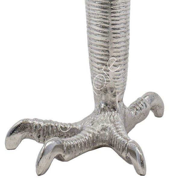 2ks stříbrný kovový svícen ve tvaru slepičích nohou Claw - 11*16*18cm - Colmore by Diga