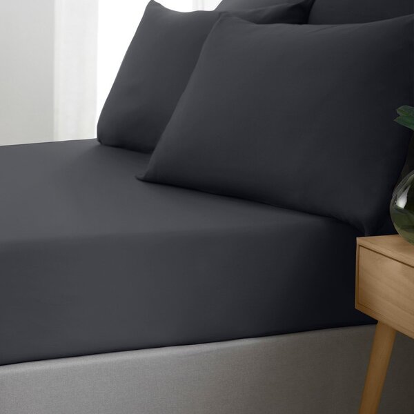 Černé napínací prostěradlo 90x190 cm So Soft Non Iron – Catherine Lansfield