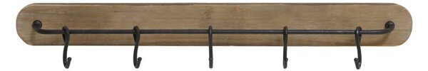 Nástěnný dřevěný věšák s háčky Paarl - 90*8*10cm