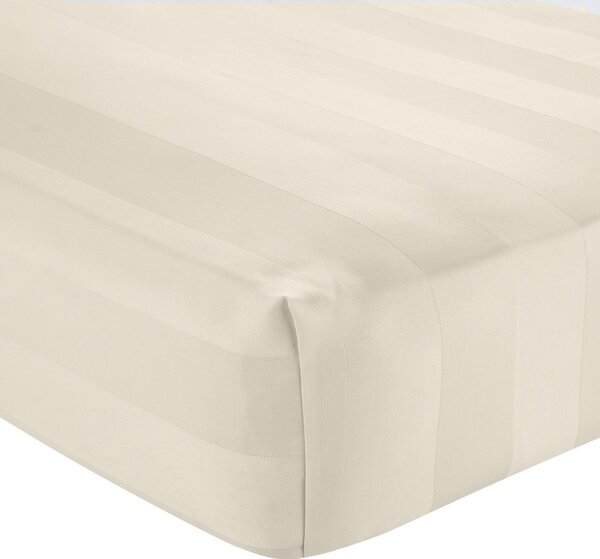 Krémové napínací saténové prostěradlo 90x190 cm So Soft Satin Stripe – Catherine Lansfield