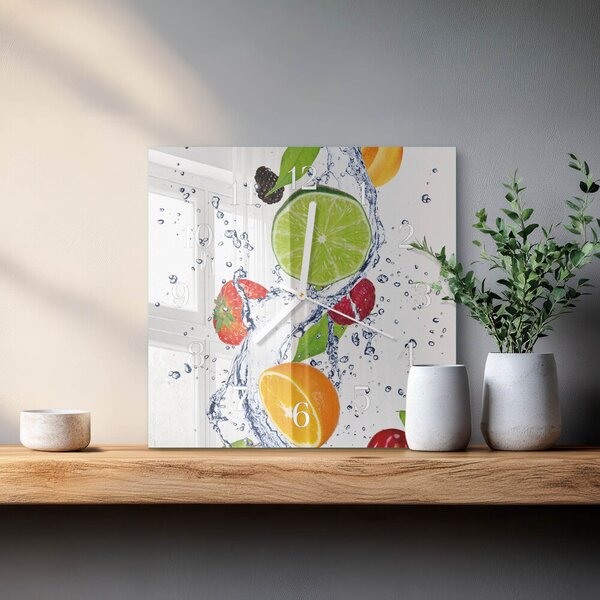 Skleněné hodiny Ovoce Citron zskb-30x30-00082876