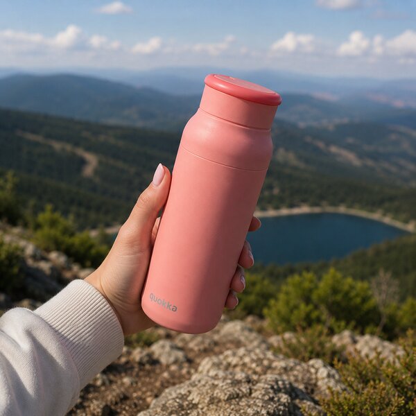 Nerezová termoláhev s poutkem Echo, 690ml, Quokka, růžová