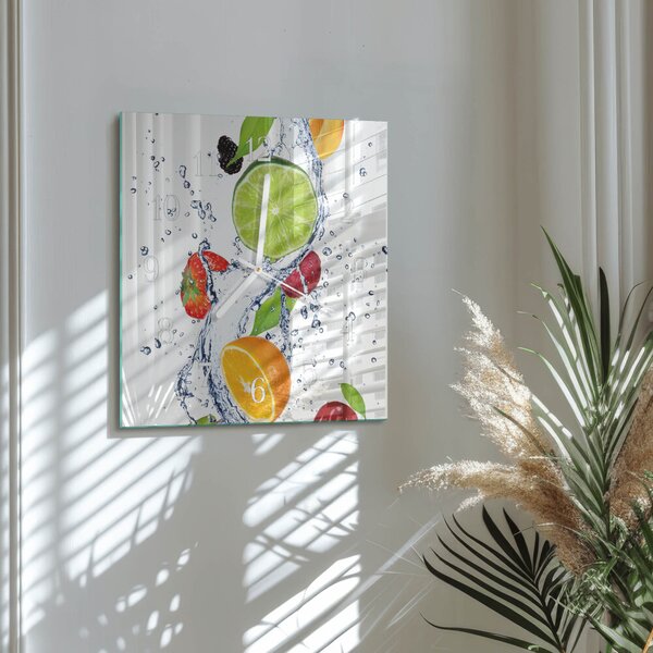Skleněné hodiny Ovoce Citron zskb-30x30-00082876