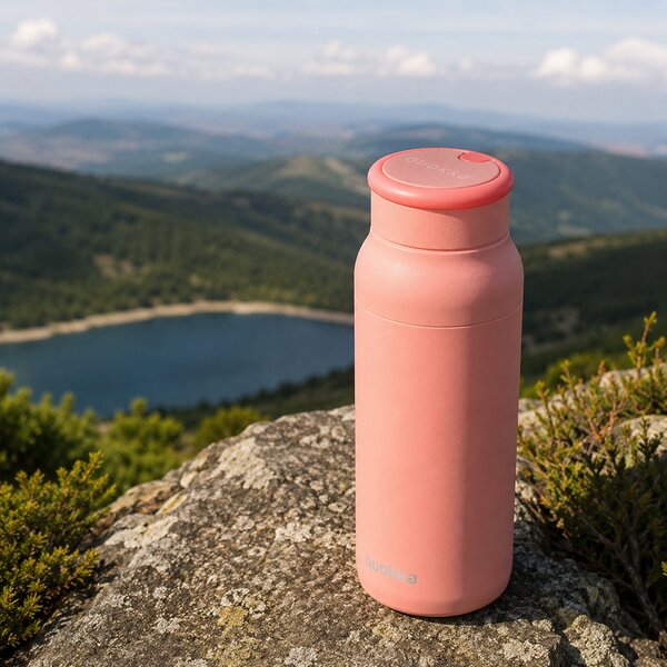 Nerezová termoláhev s poutkem Echo, 690ml, Quokka, růžová