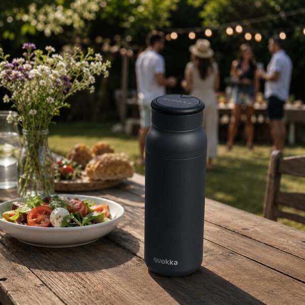 Nerezová termoláhev s poutkem Echo, 690ml, Quokka, černá