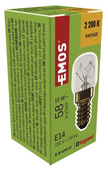 EMOS Žárovka do pečicí trouby T22 / E14 / 15 W / 58 lm / 300 °C