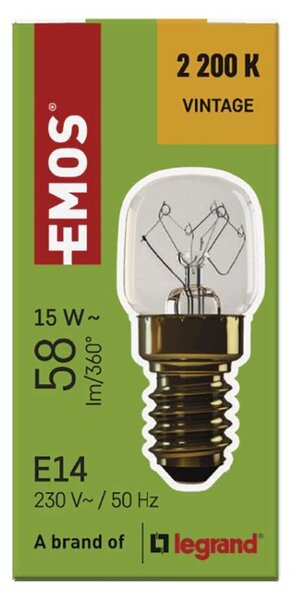 EMOS Žárovka do pečicí trouby T22 / E14 / 15 W / 58 lm / 300 °C