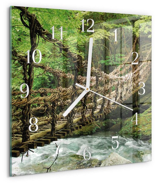 Skleněné hodiny Lanový most zskb-30x30-00084357