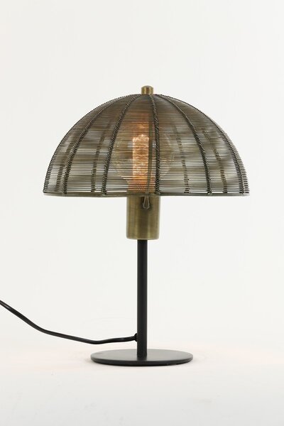 Bronzová antik kovová lampa Klobu - Ø25*33cm / E27 - Light & Living