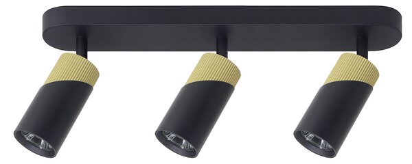 Bodové svítidlo Neo, 3x černé/zlaté kovové stínítko, b