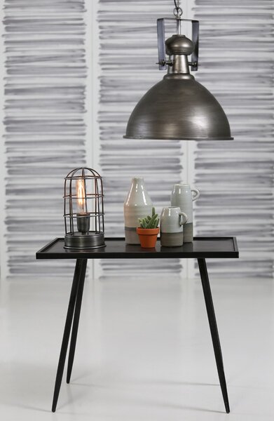 Šedá kovová stolní lampa Carandira - Ø14*25cm / E27 - Light & Living