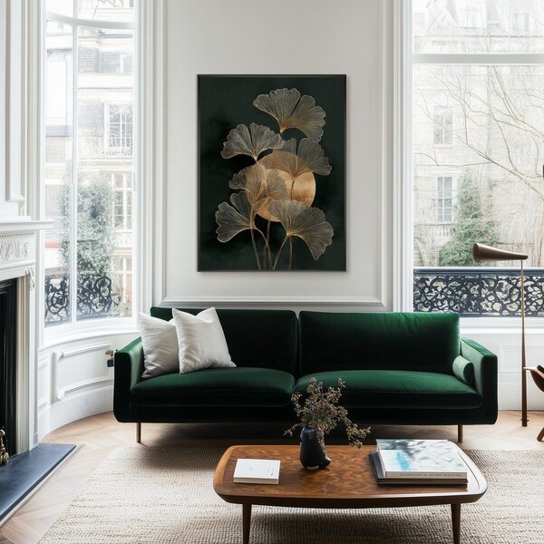 Tištěný obraz s rámem 60x80 cm Gold Ginkgo – Styler