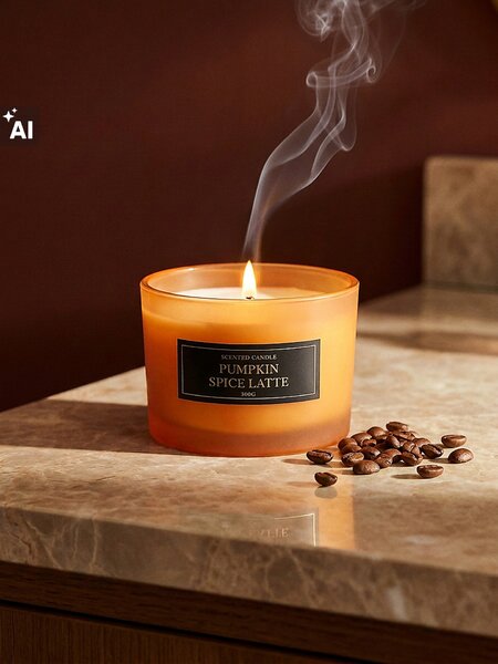 Sinsay - Vonná svíčka se třemi knoty Pumpkin Spice Latte - oranžová