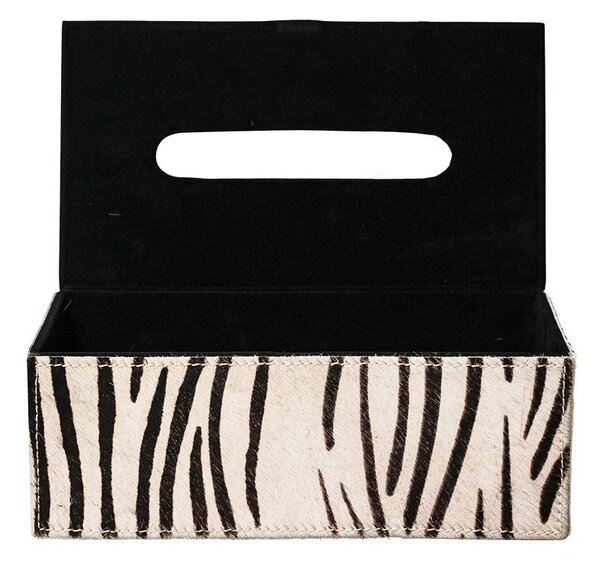 Kožený zásobník na papírové kapesníky Zebra - 25*14*9 cm - Mars & More