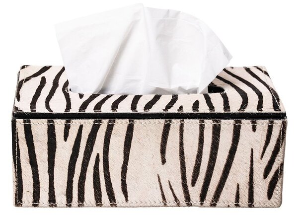 Kožený zásobník na papírové kapesníky Zebra - 25*14*9 cm - Mars & More