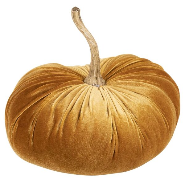 Oranžová sametová dekorativní dýně Pumpkin - 28*30*29cm - Mars & More