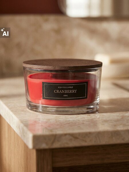 Sinsay - Vonná svíčka s dřevěným knotem Cranberry - burgundy
