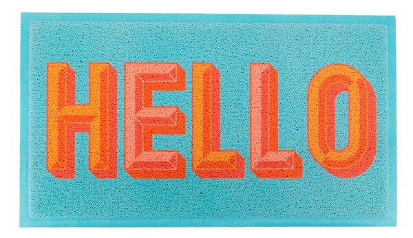 Rohožka z recyklovaného plastu 40x70 cm Blue Hello – Artsy Doormats